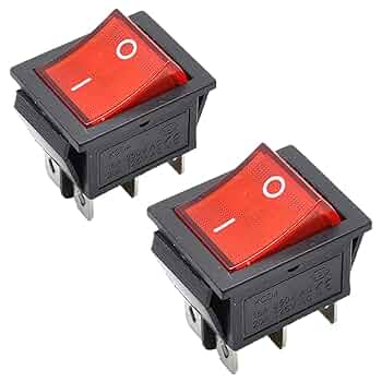 Ganasome 2pcs KCD4 Red Light 6 Pin AC 250V 10A 125V 16A 2
